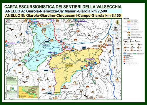Carta escursionistica dei sentieri della Valsecchia